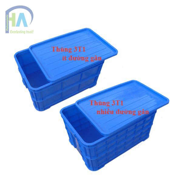 Thùng nhựa đặc 3T1 dày dặn