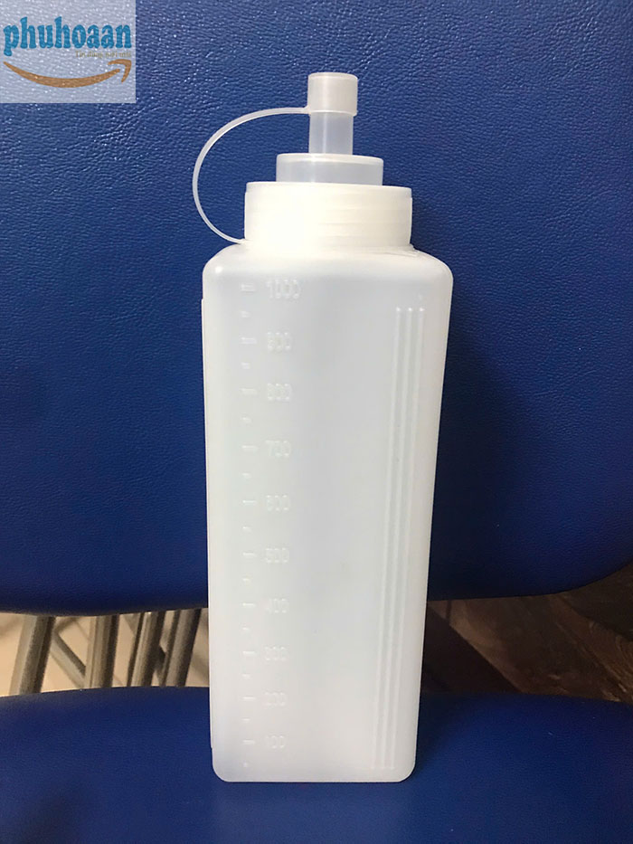 Chai nhựa đựng sốt 1000ml vuông giá rẻ