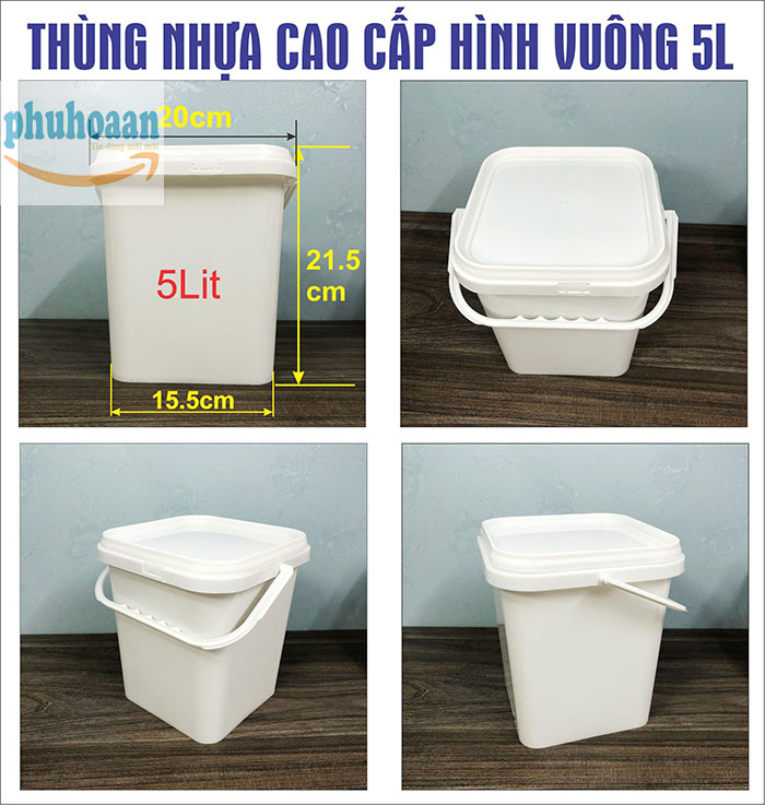 Vỏ thùng sơn vuông 5 lít giá rẻ